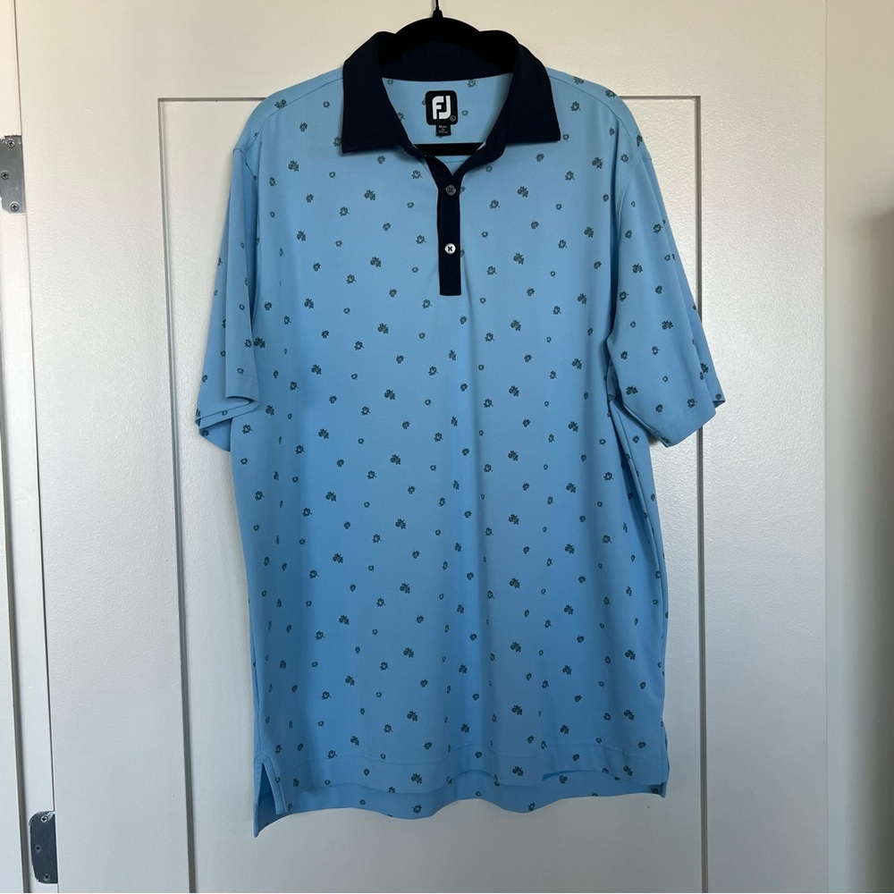FootJoy Light Blue Polo with Navy Accents